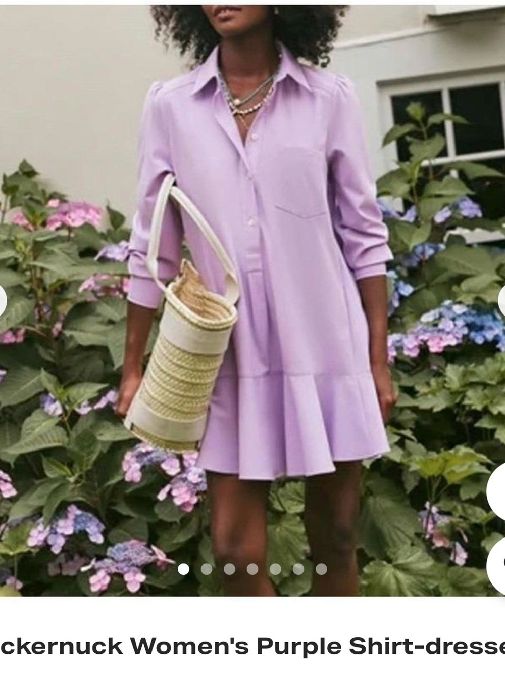 Tuckernuck Lavender Shirt Dress with Ruffle Hem Size large